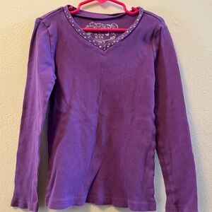 Little Girls Children’s Place Ribbed V- Neck Long Sleeve Shirt 7/8